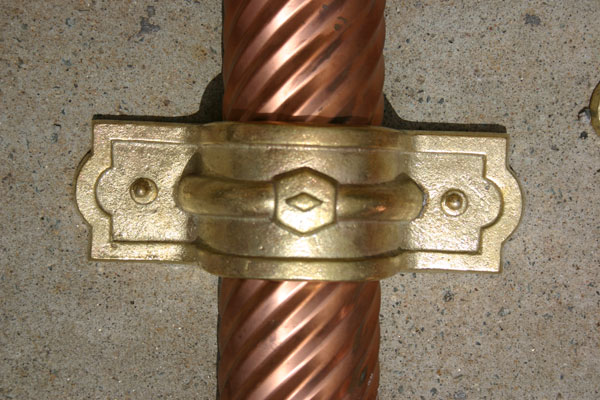 Copper and Brass downspout brackets